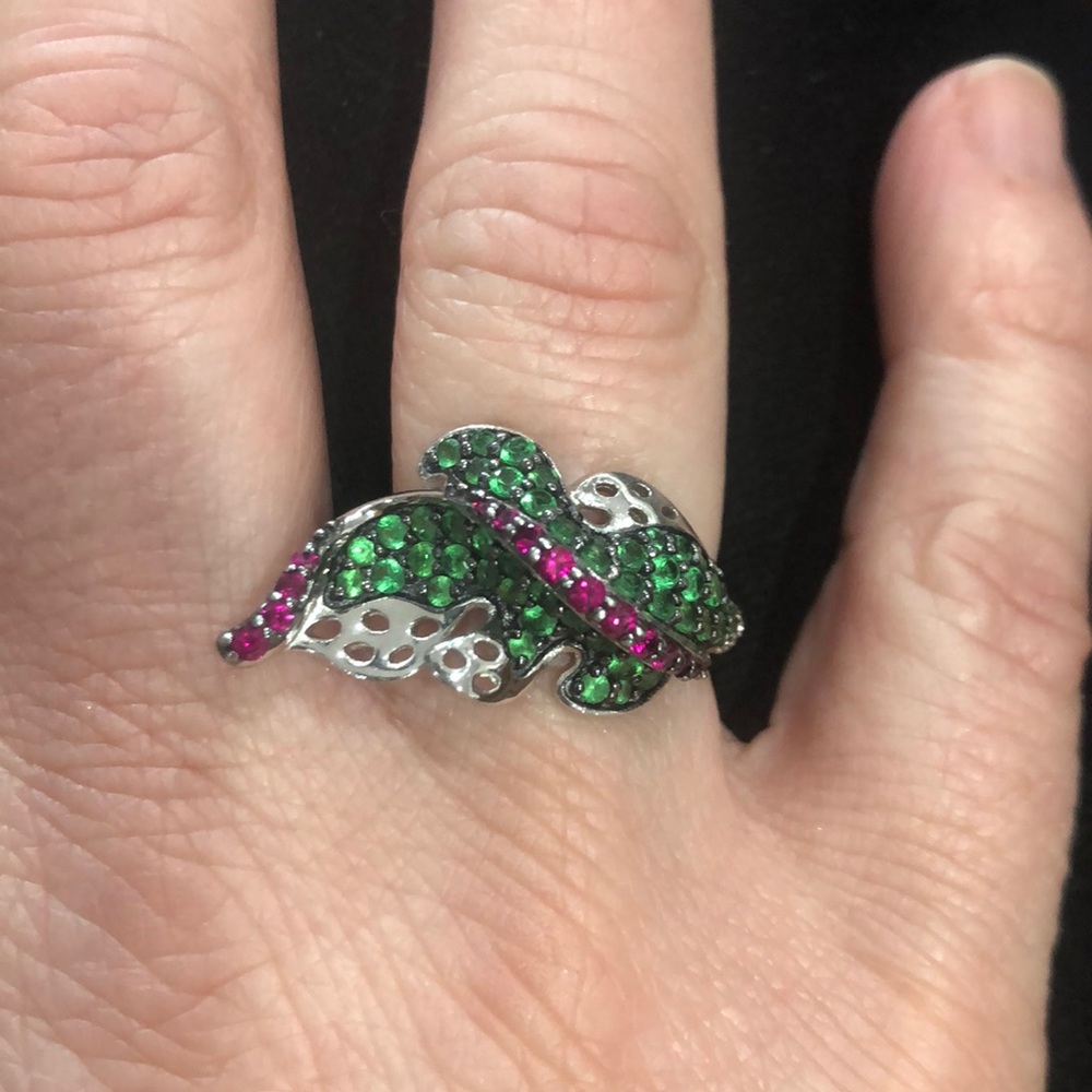 Sterling Silver Unique Leaf Ring - image 1